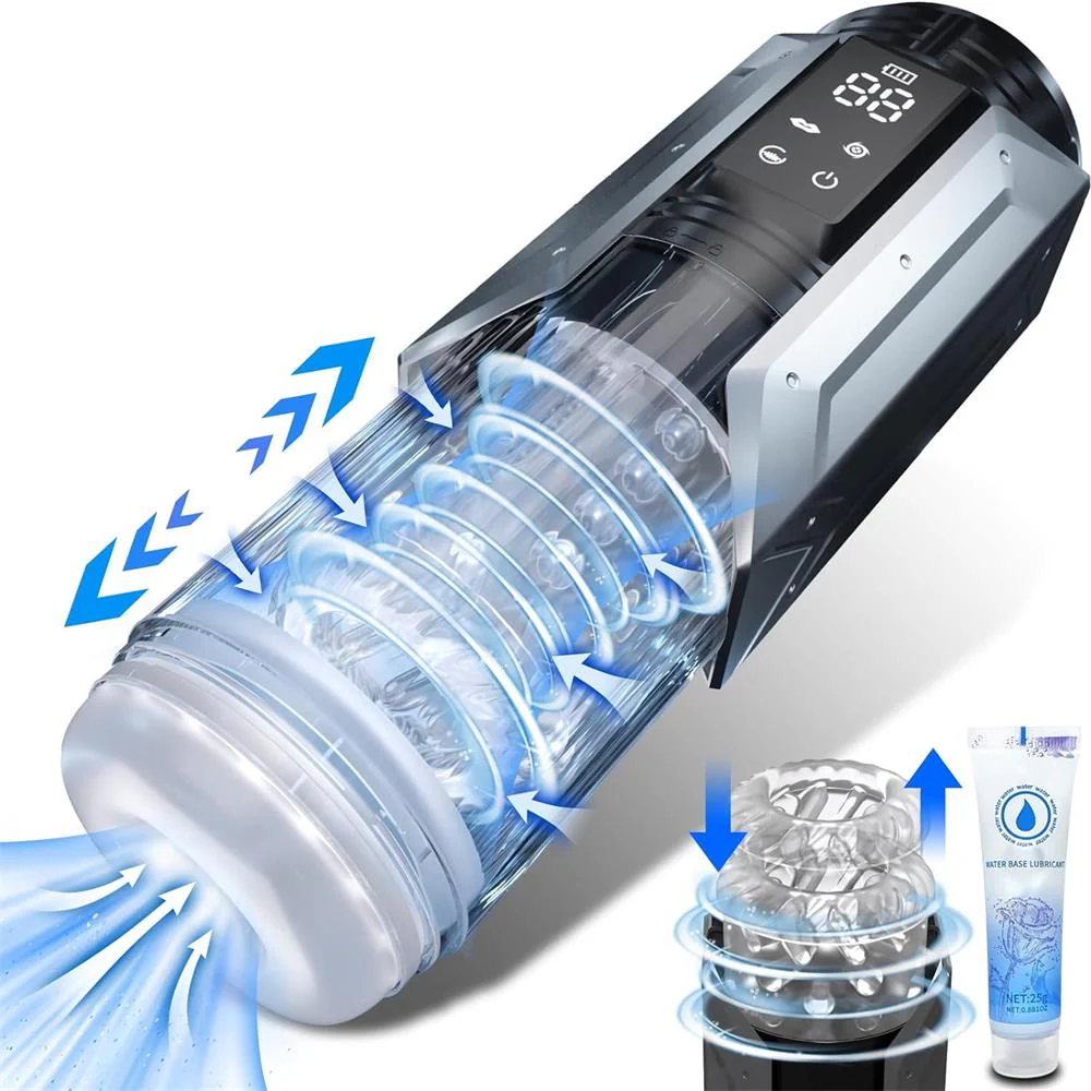 WARRIOR Ultra Quiet Auto Supine Blowjobs Thrusting Gagging Stroker Automatic Deepthroat Male Masturbator (<55dB)