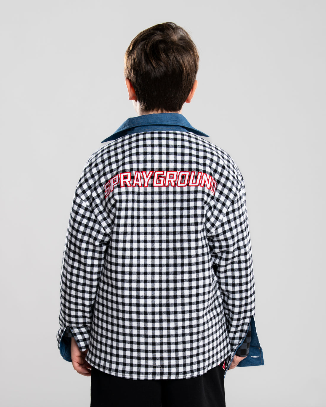 CHECK DENIM PADDED DOUBLE SHIRT J