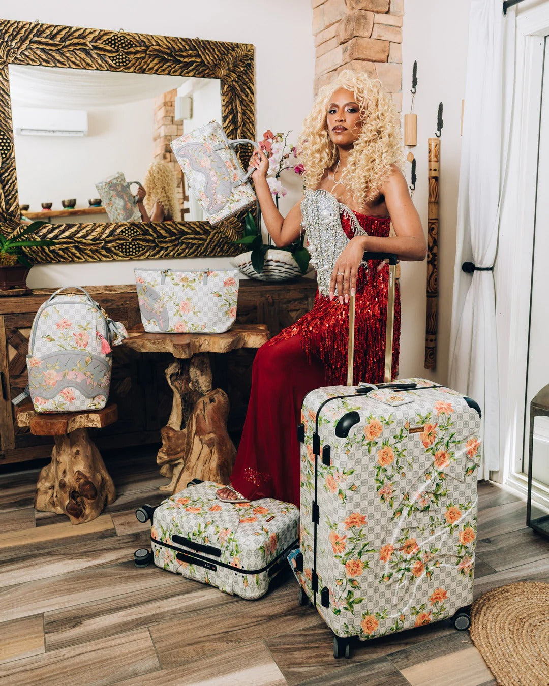 Ai FLORAL CARRY-ON LUGGAGE
