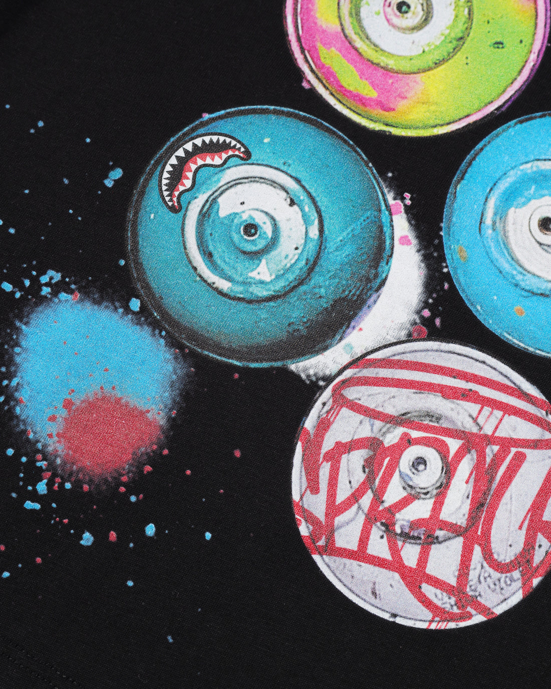 Shark Paint Over T-shirt Blk