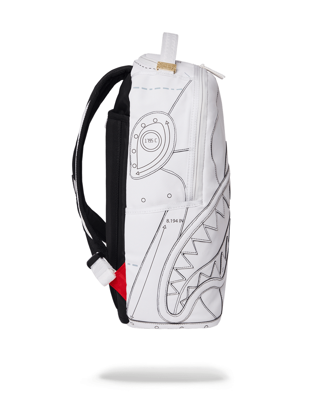 Sprayground Backpack TECHNICAL CUT SEW SHARK White