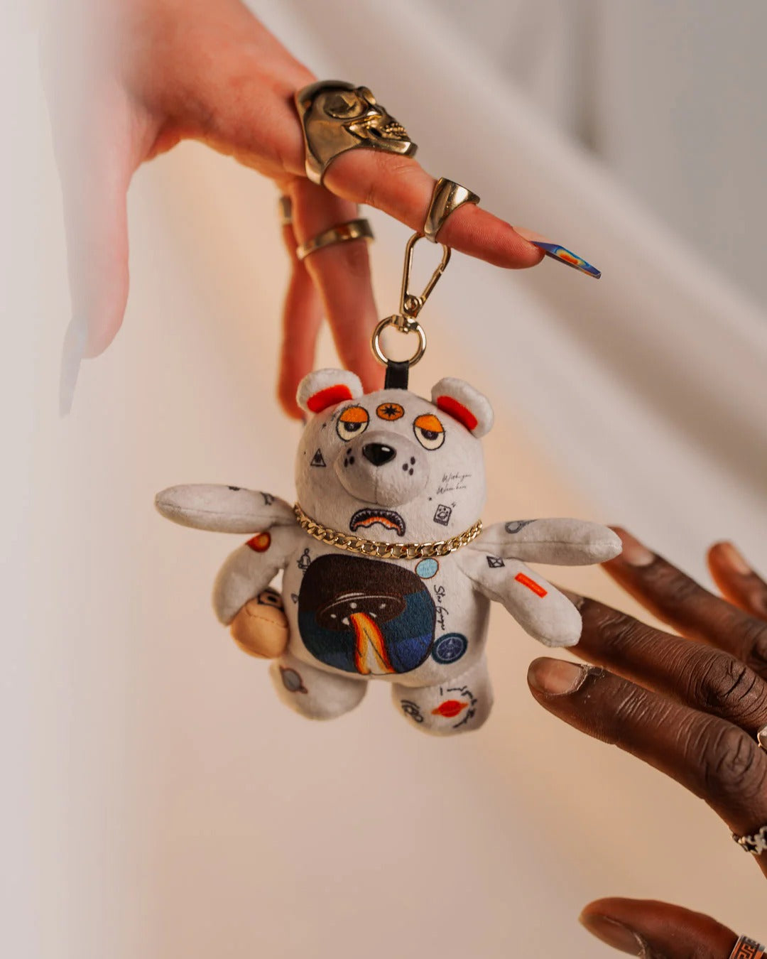 UFO SPACED OUT BEAR KEYCHAIN