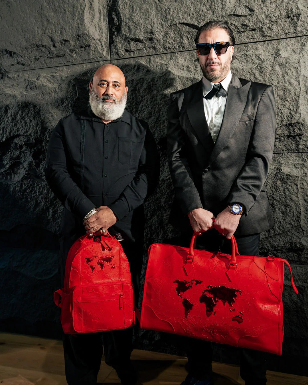 JAMES GLOBAL RED PYRAMID LARGE DUFFLE