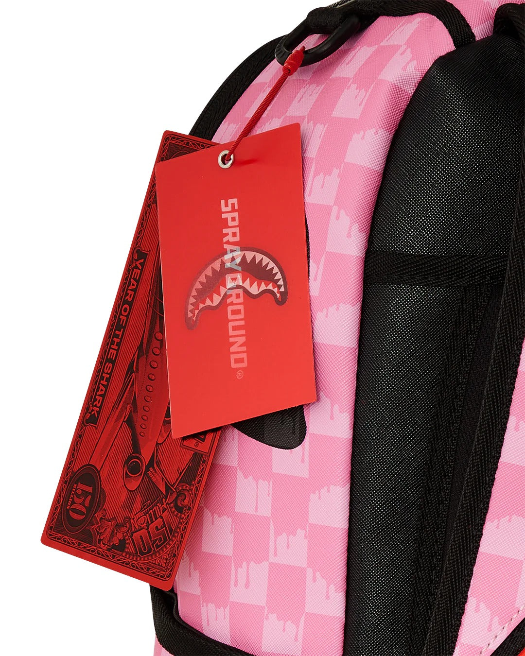 PINK AND BLACK DRIP CHECK DLXSV BACKPACK