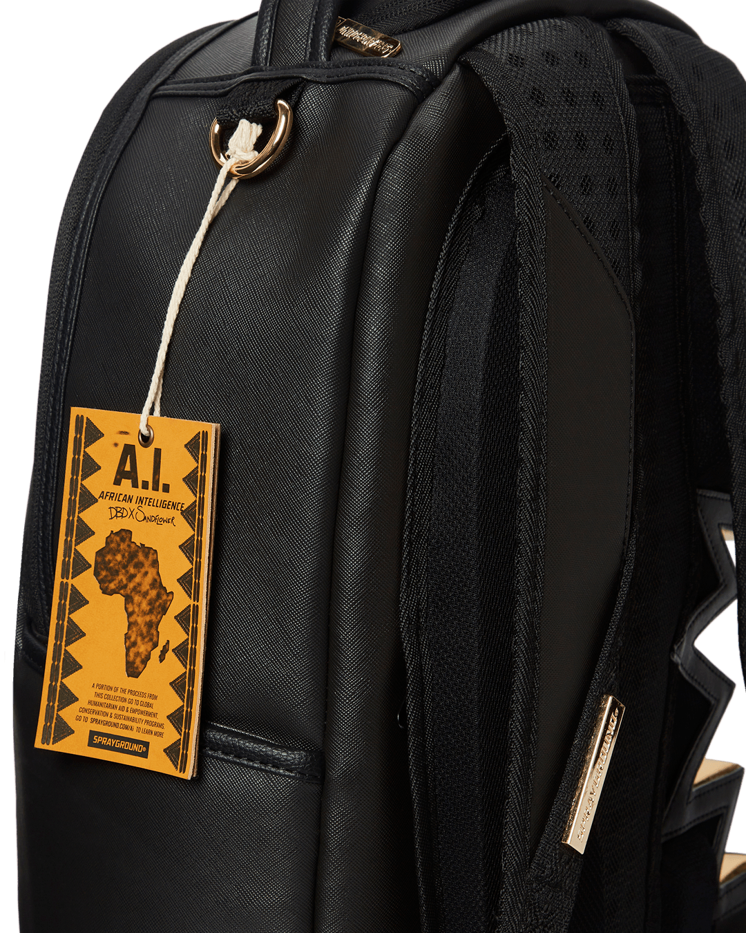 Sprayground Backpack Ai3 BLACK GOLD DLX BACKPACK Black
