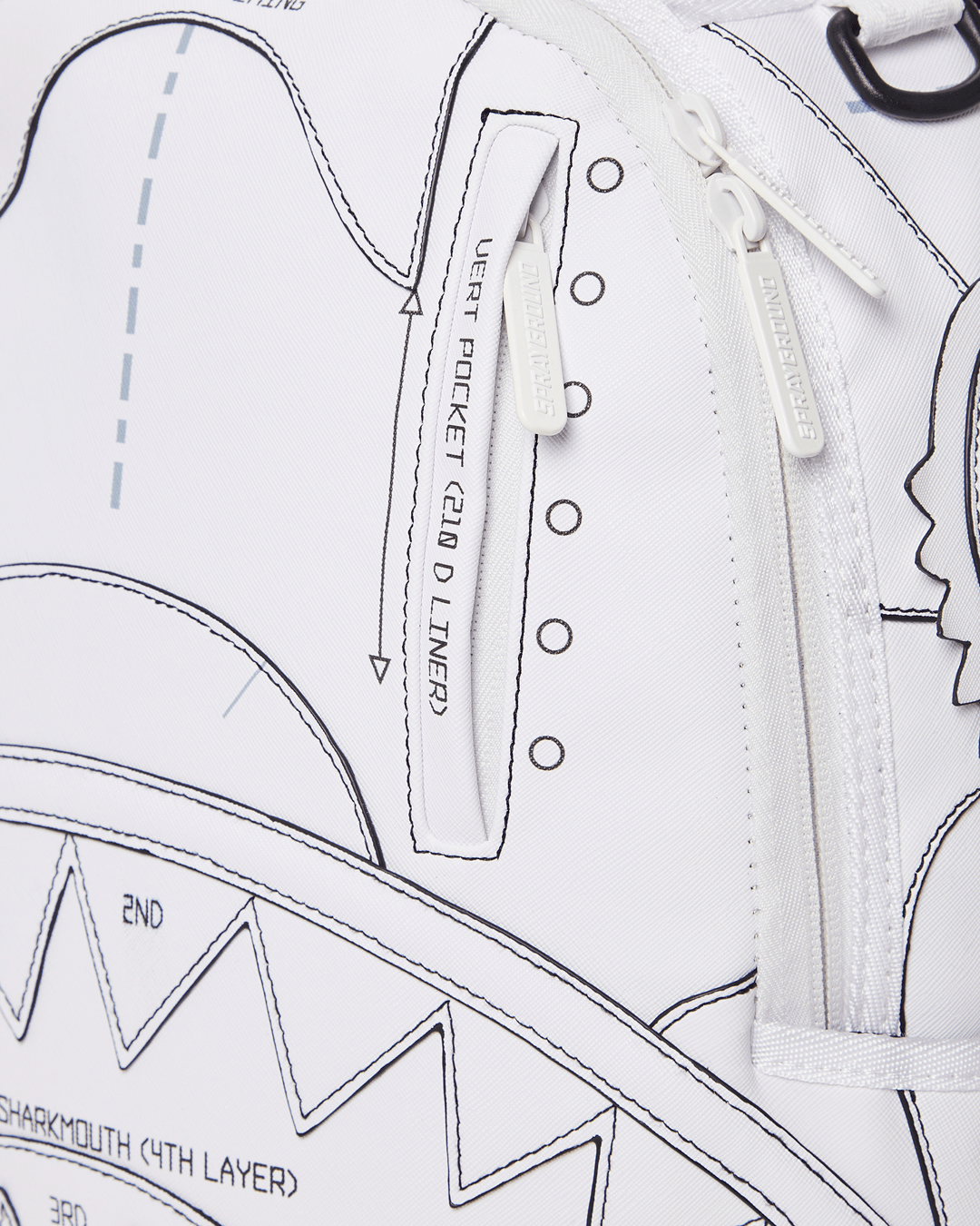 Sprayground Backpack TECHNICAL CUT SEW SHARK White