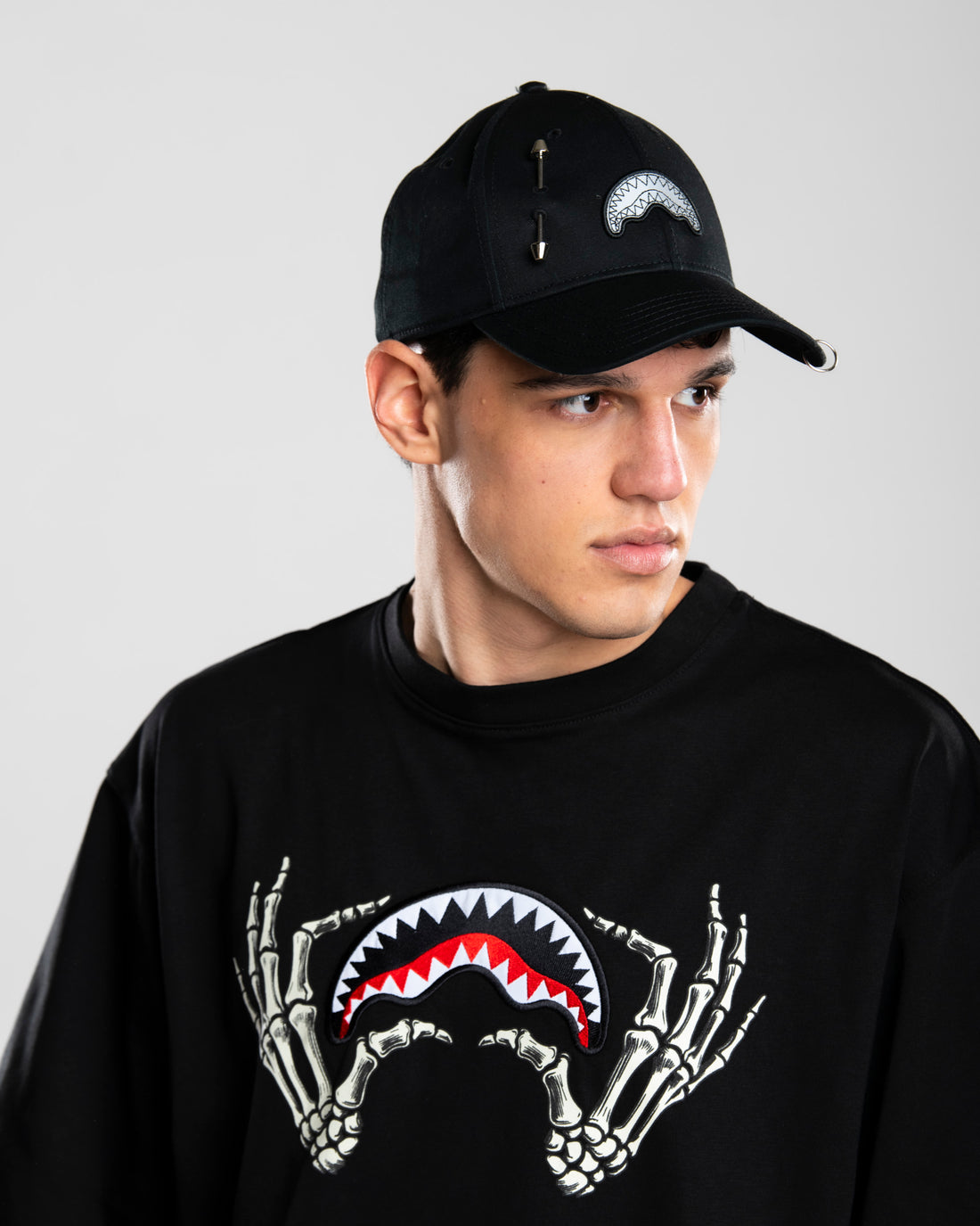 GLOW IN THE DARK SHARK BONE BOXY T-SHIRT