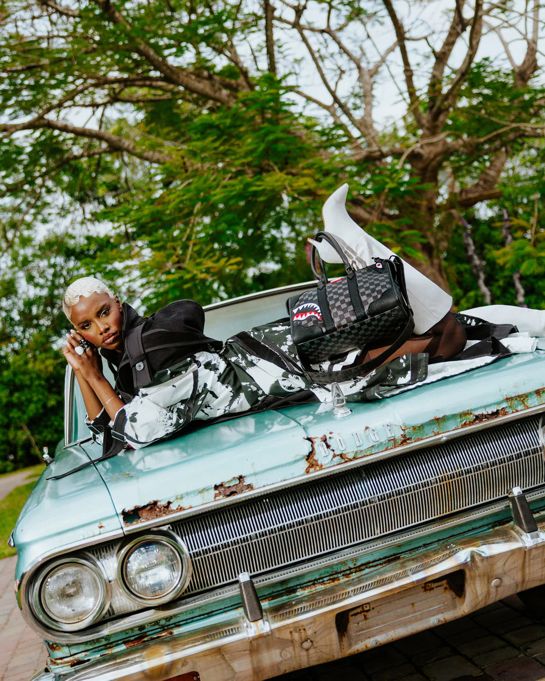 Drip Check Shark Mini Duffle