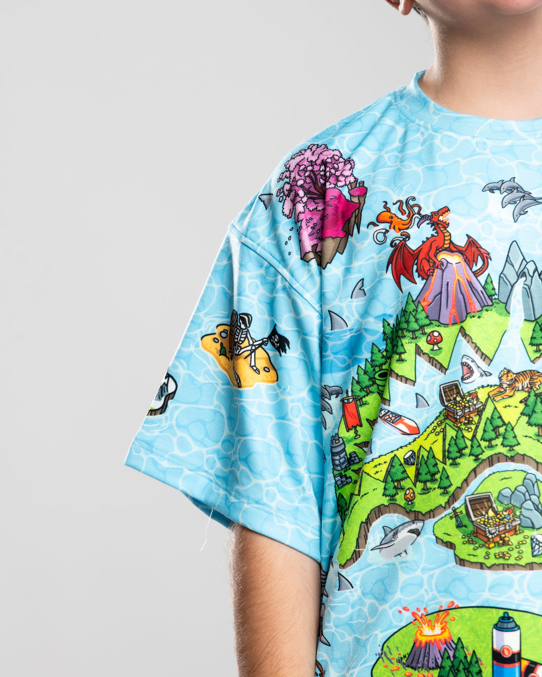 SHARK ISLAND MAYHEM OVER T-SHIRT