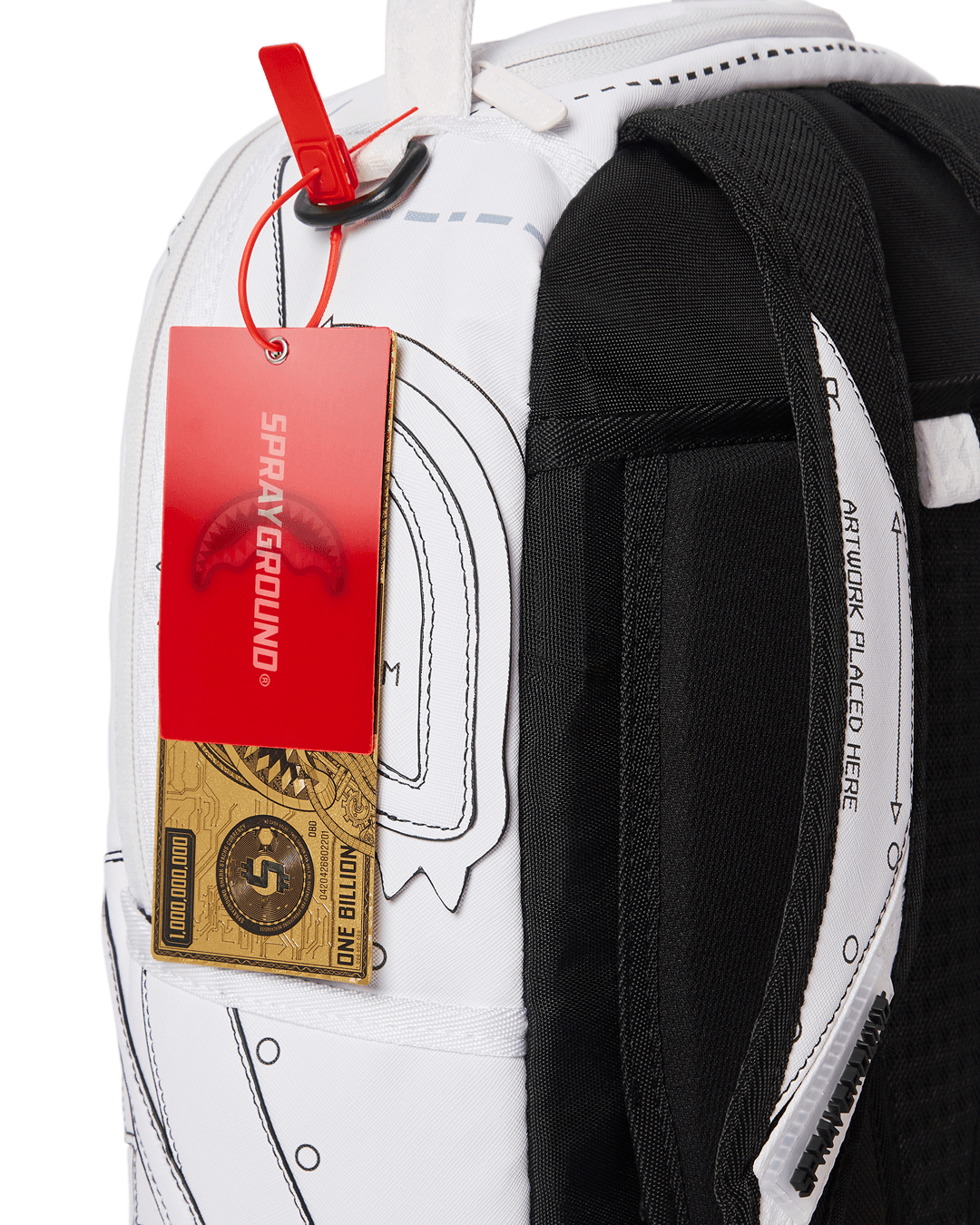 Sprayground Backpack TECHNICAL CUT SEW SHARK White