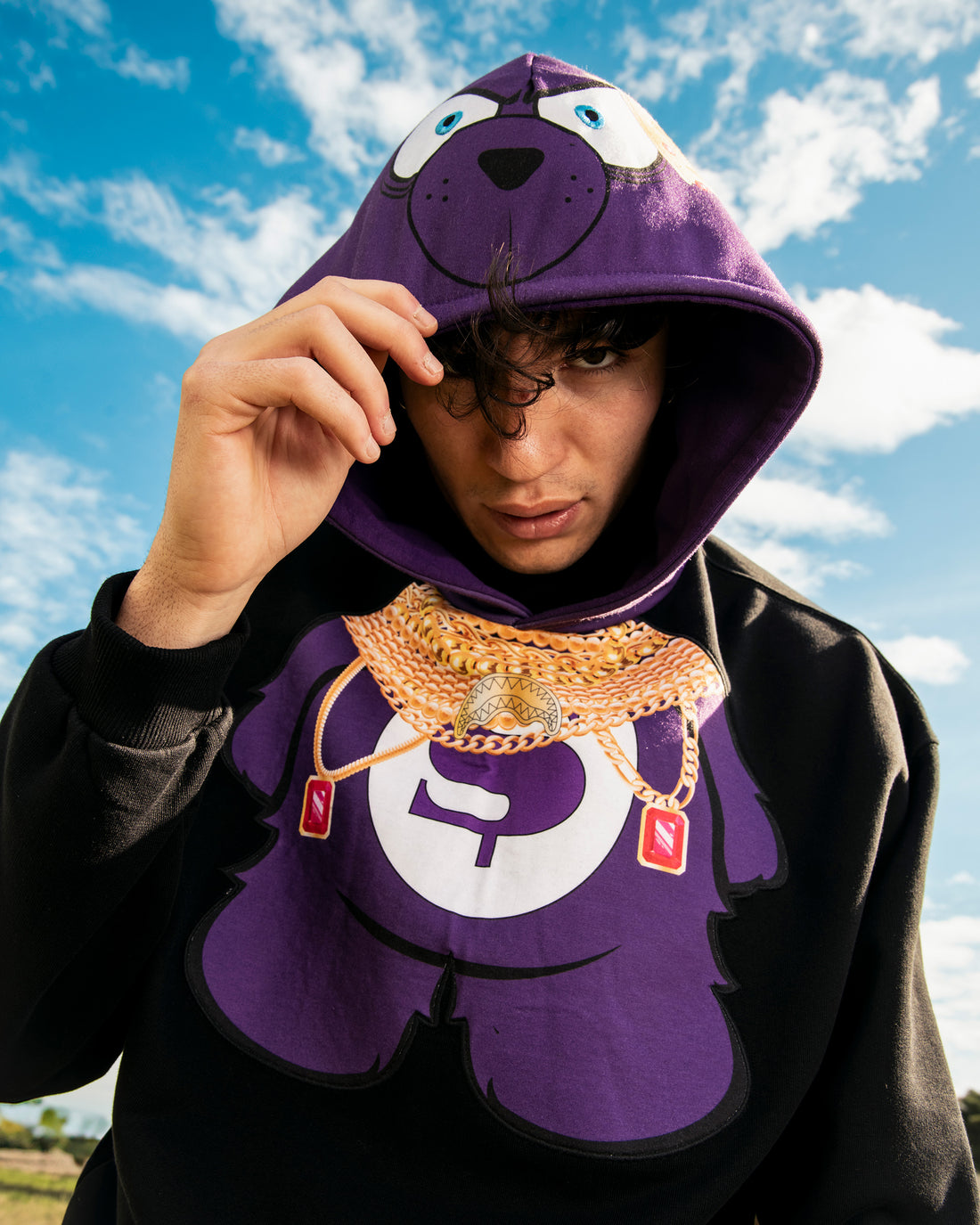 MANY CHAINS BEAR OVER HOODIE