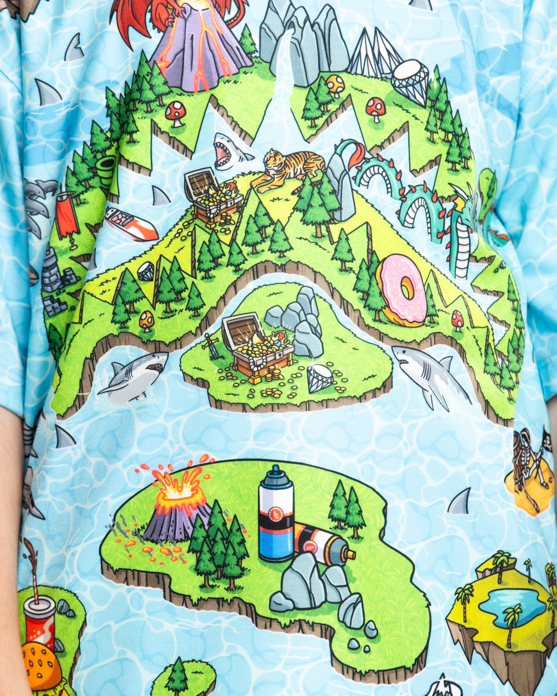 SHARK ISLAND MAYHEM OVER T-SHIRT