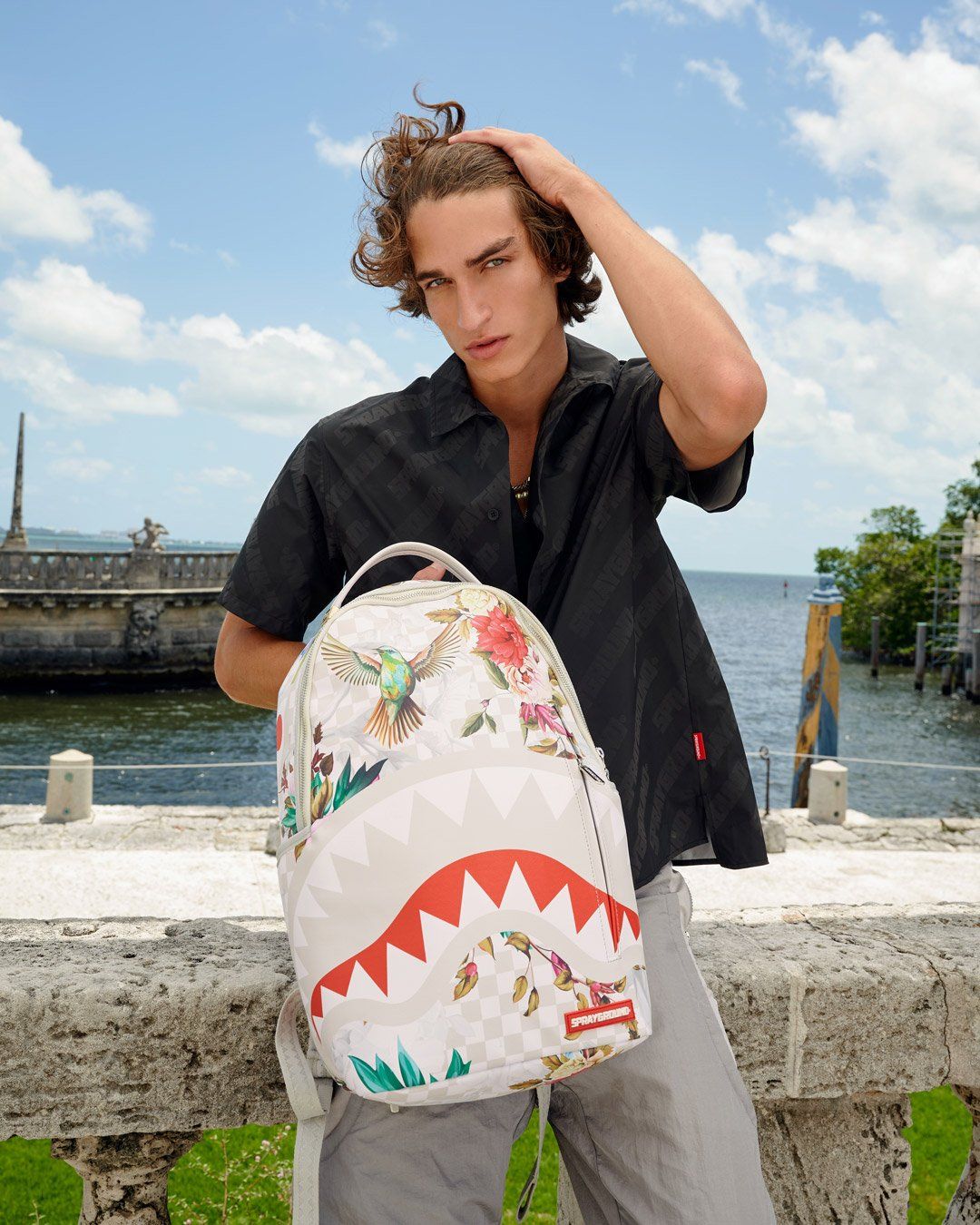 Sprayground Backpack IN THE GARDEN BACKPACK White