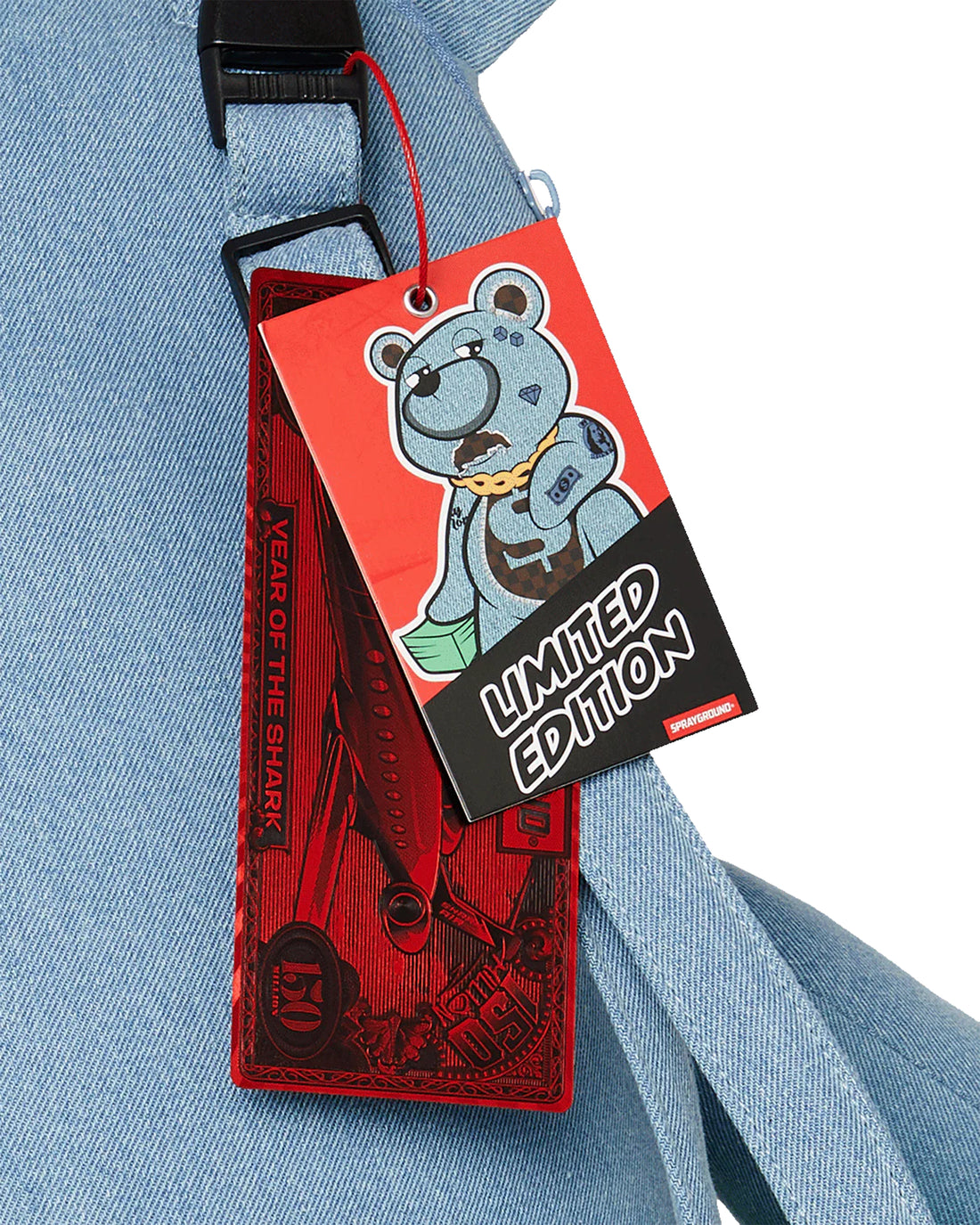 DENIM SHARK MONEYBEAR TEDDY BEAR