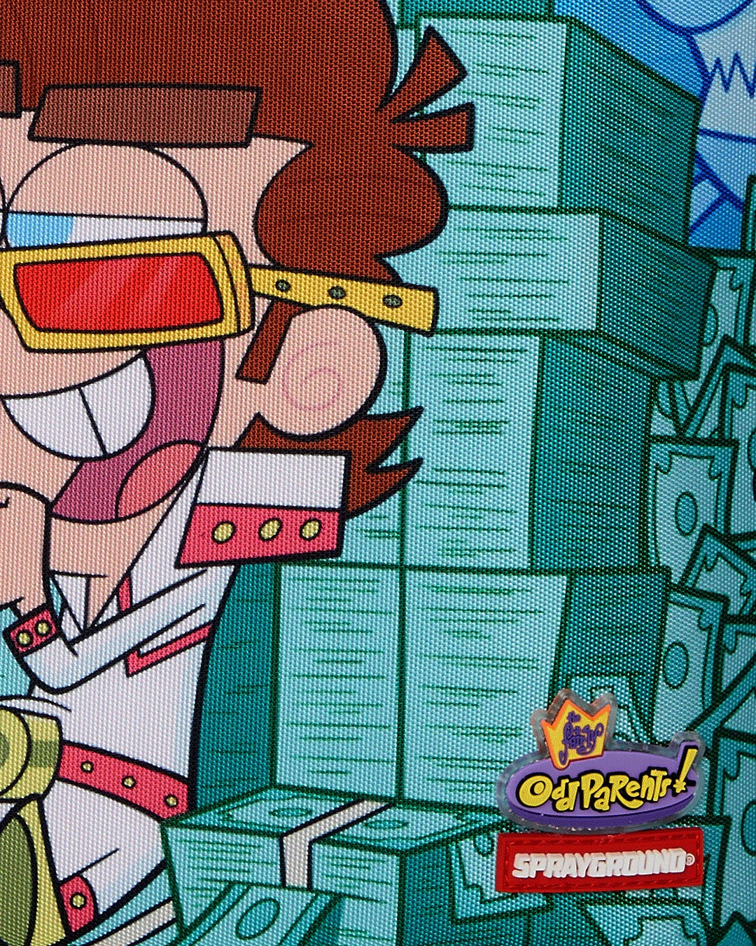 TIMMY SITTING ON MONEY CHAIR BACKPACK