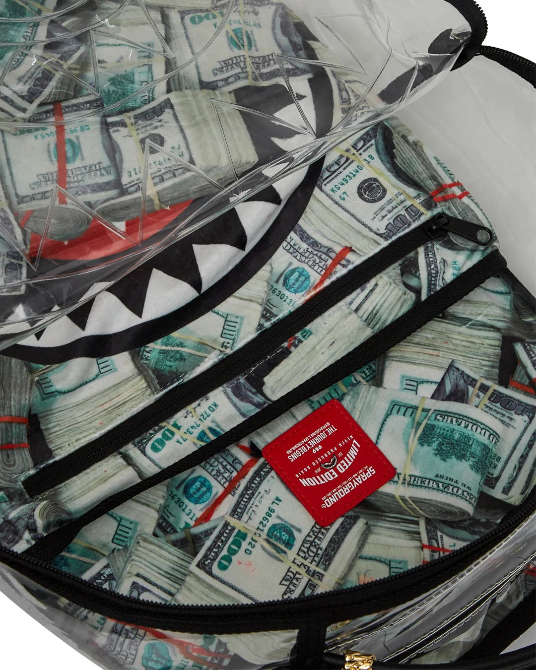 MONEY PILE DLXS CLEAR BACKPACK