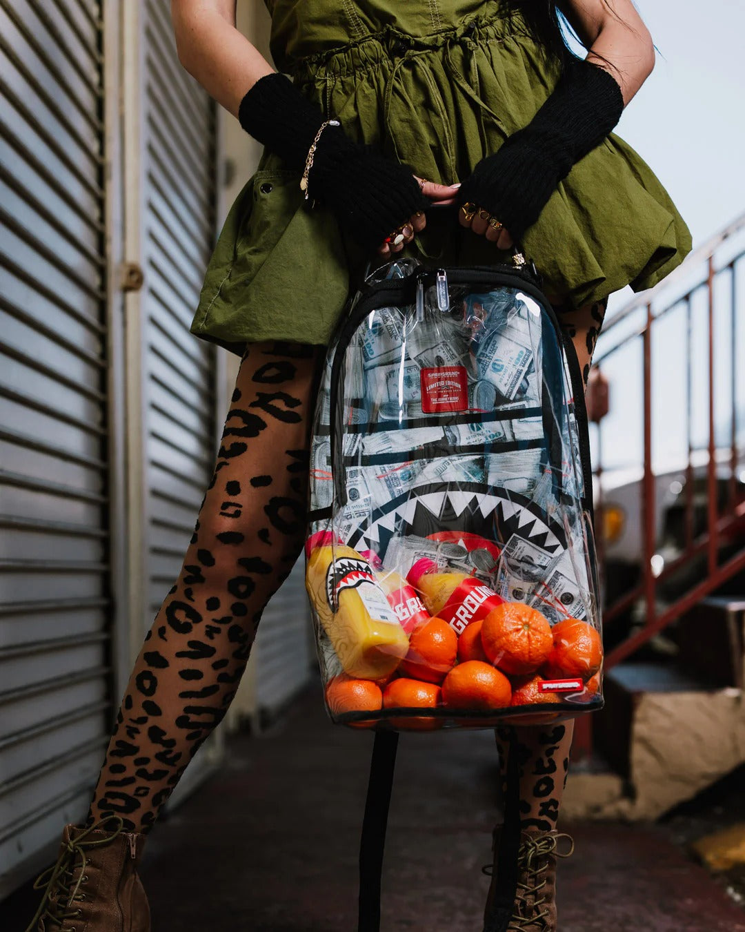 MONEY PILE DLXS CLEAR BACKPACK