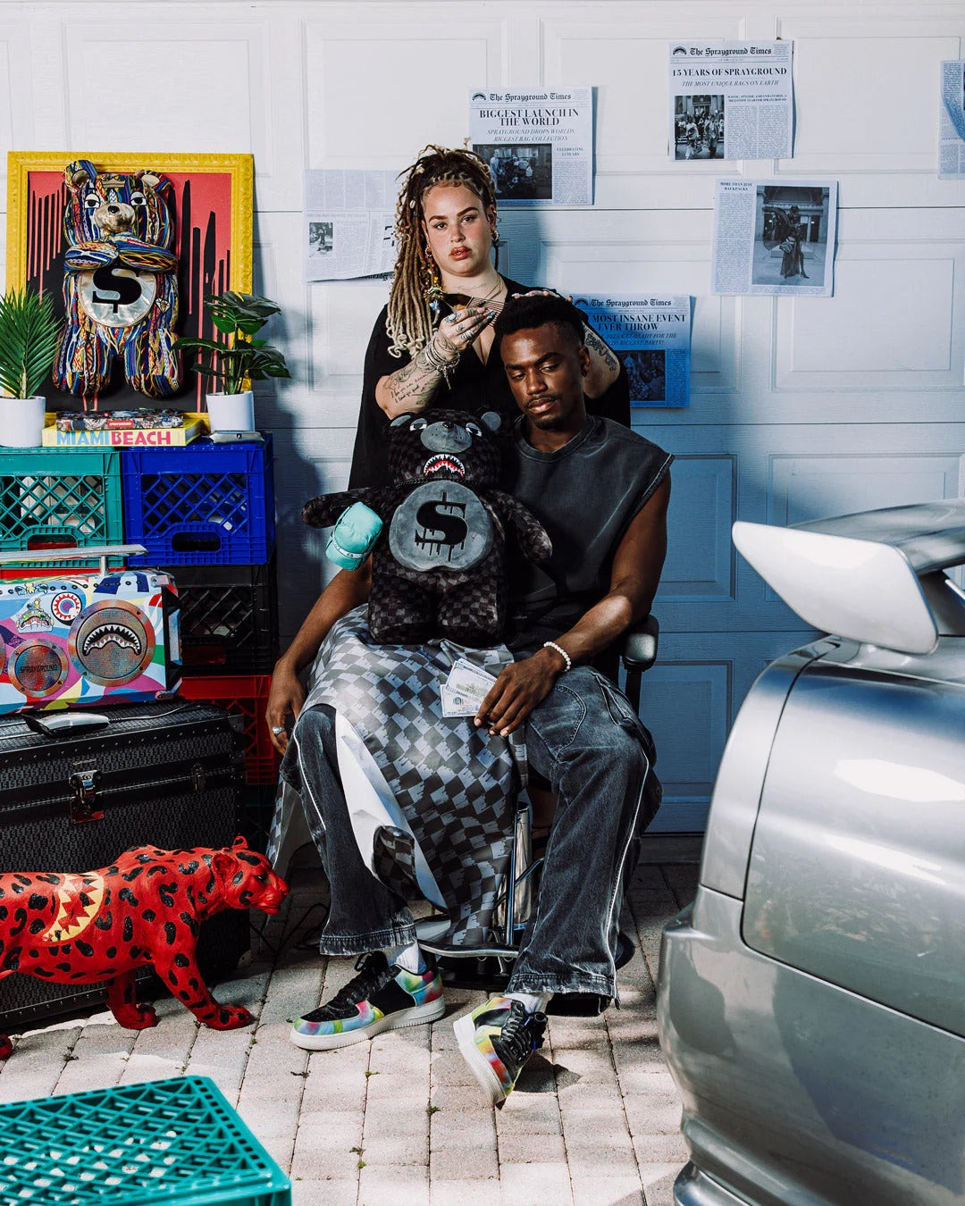 DRIPPING SHARKS IN PARIS MONEYBEAR TEDDY BEAR