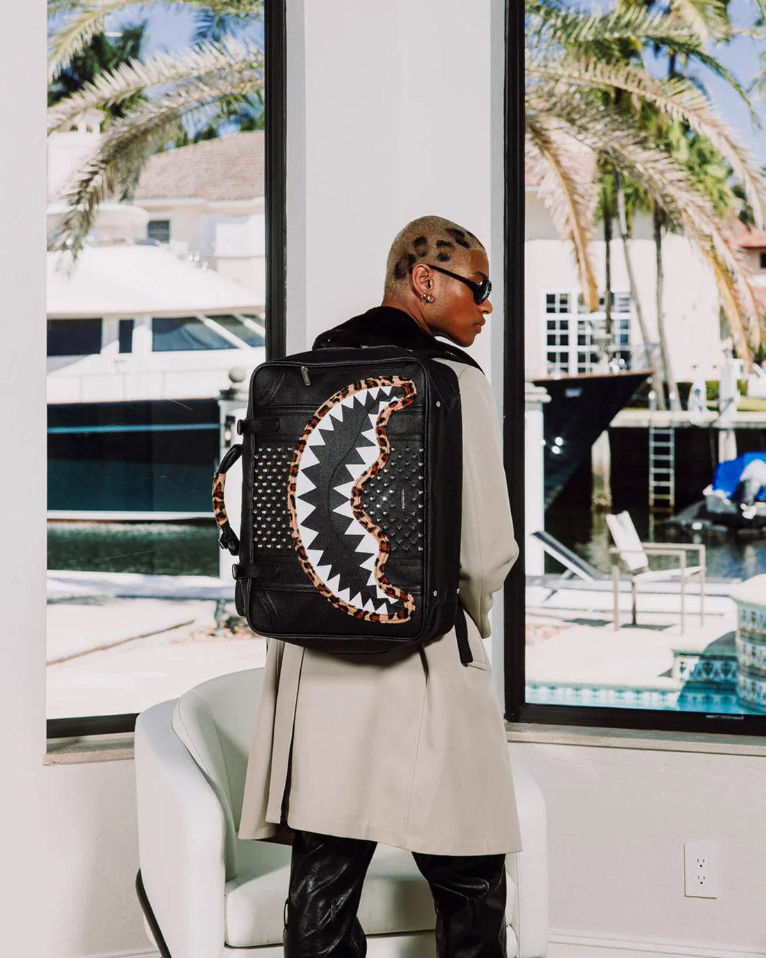 CHEETAH PUNK HANDHELD CARRY-ON CONVERTIBLE BACKPACK