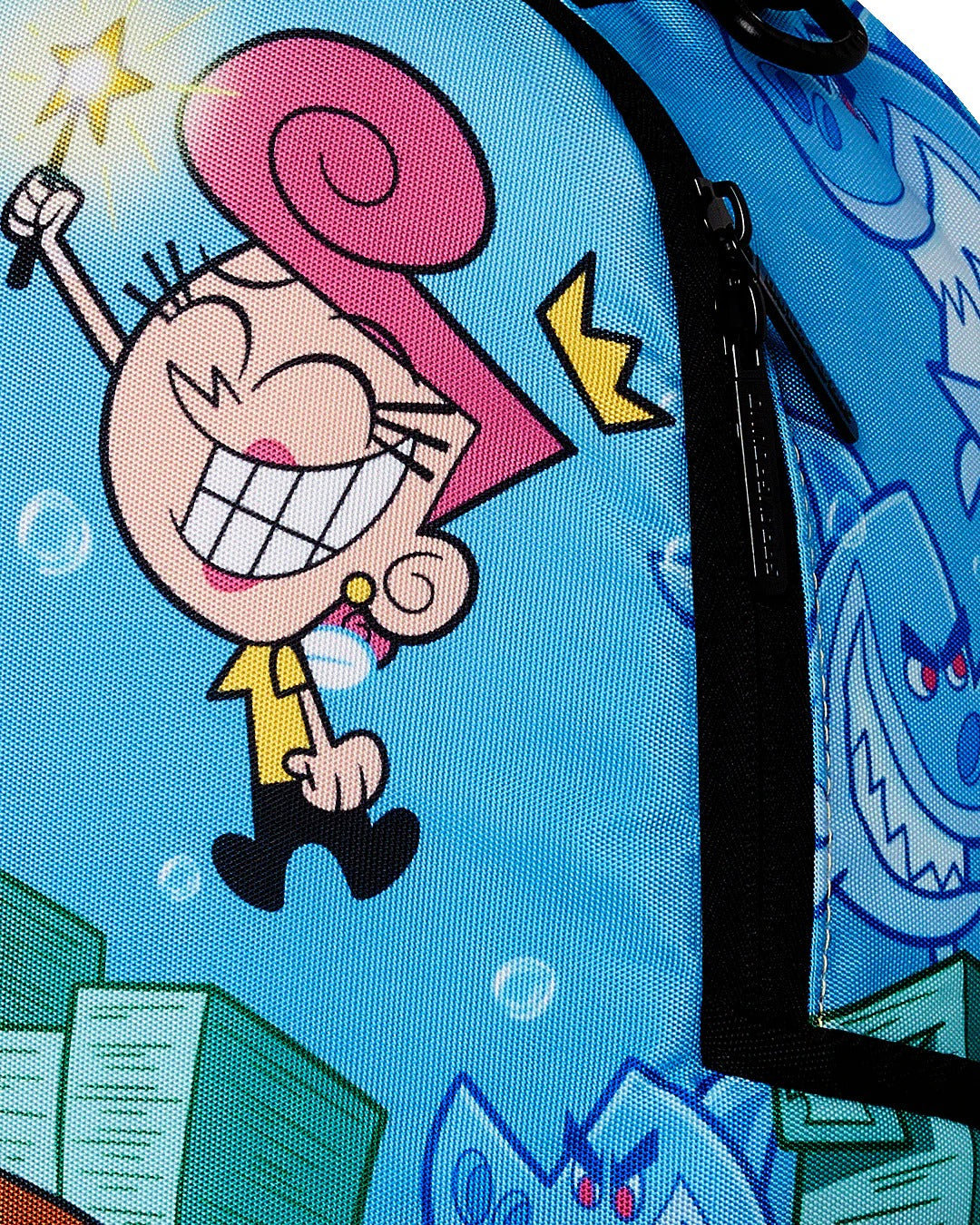 TIMMY SITTING ON MONEY CHAIR BACKPACK