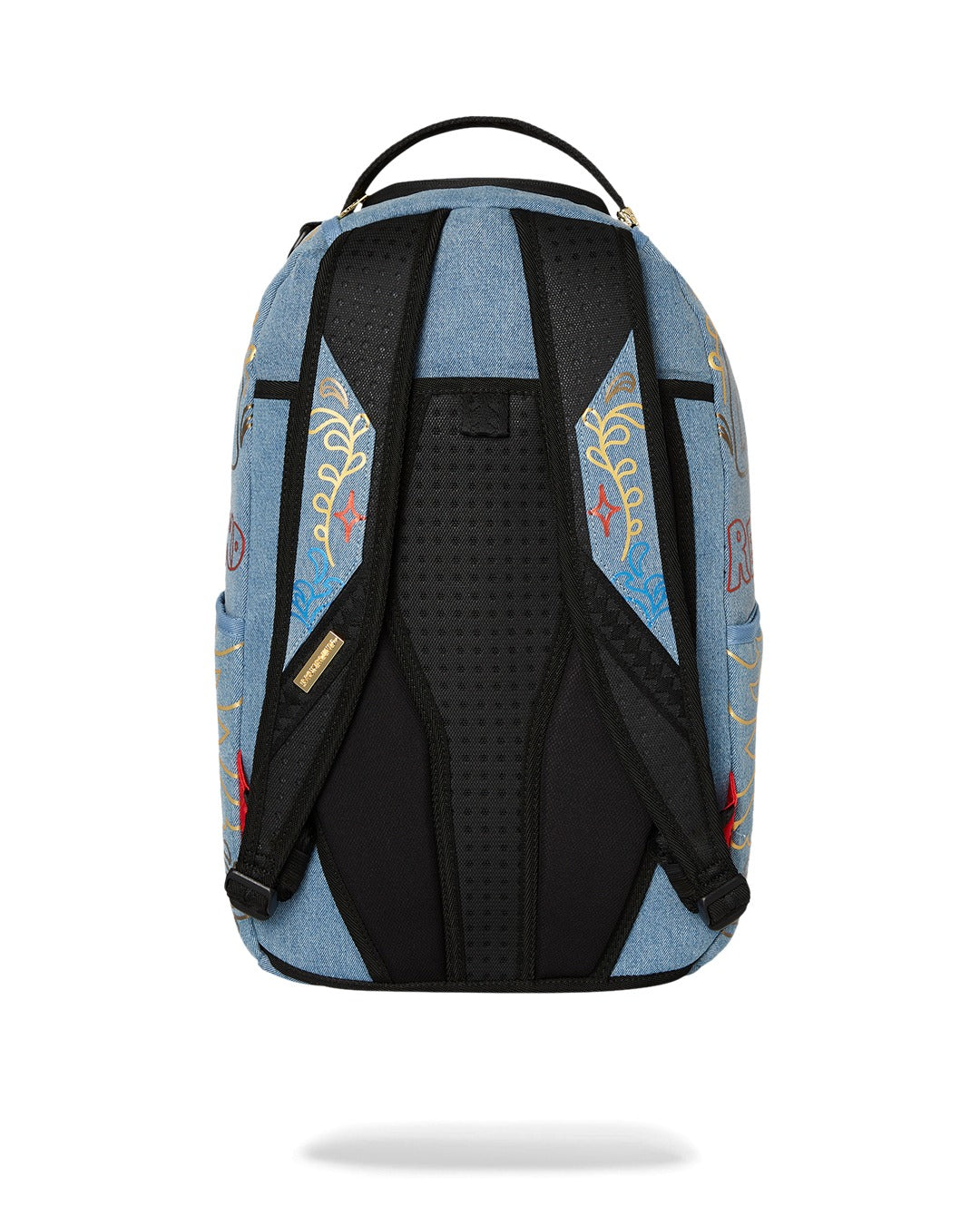 METALLIC PRINTED DENIM SHARK DLXSV BACKPACK