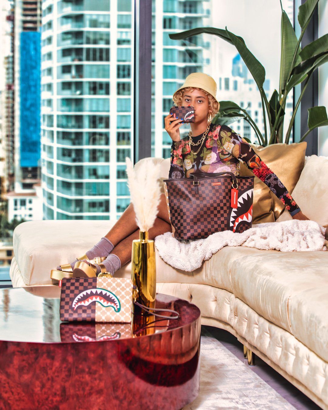 Sprayground Pochette PARIS VS FLORENCE POCHETTE Brown