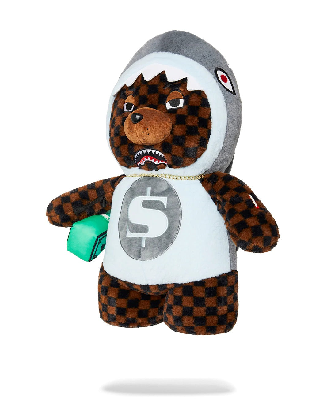 MONEY BEAR IN SHARK COSTUME BEAR BACKPACK