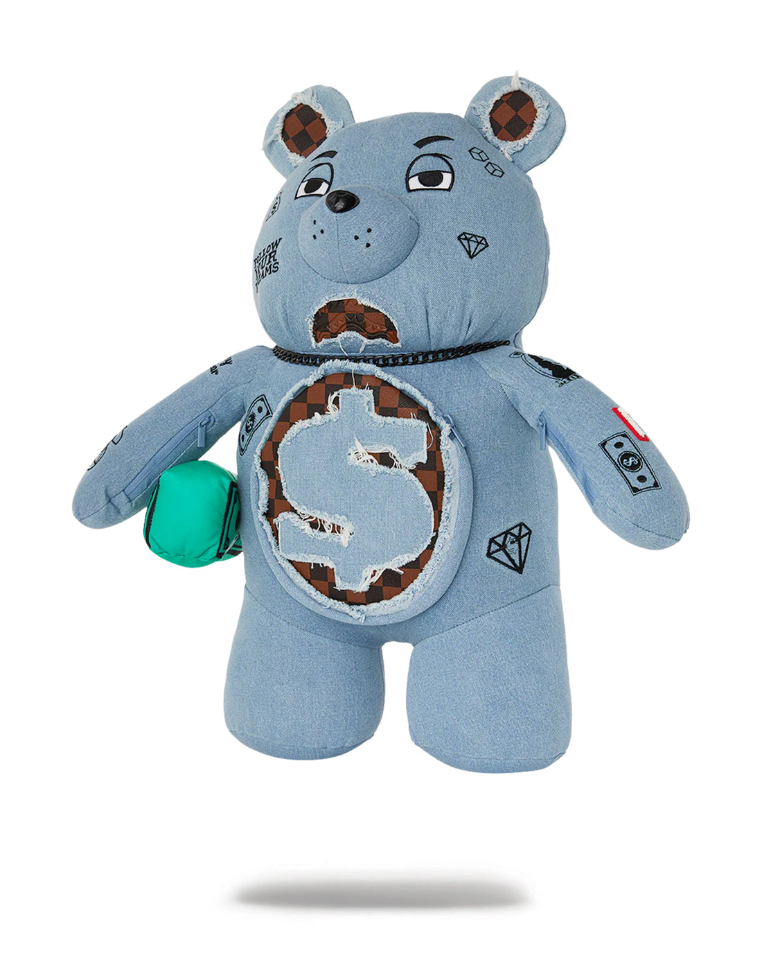 DENIM SHARK MONEYBEAR TEDDY BEAR