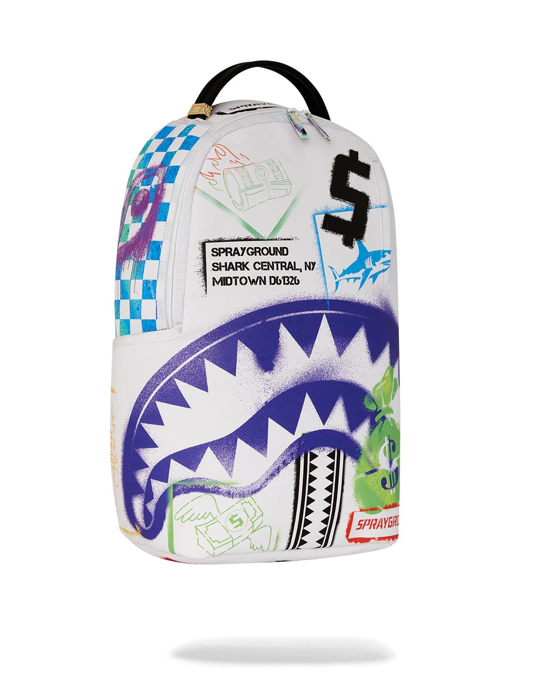 SHARK CENTRAL STENCILS WHITE DLXSV BACKPACK