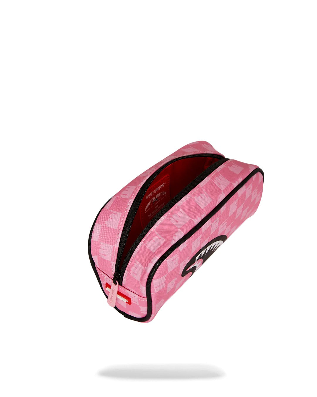 PINK AND BLACK DRIP CHECK POUCH