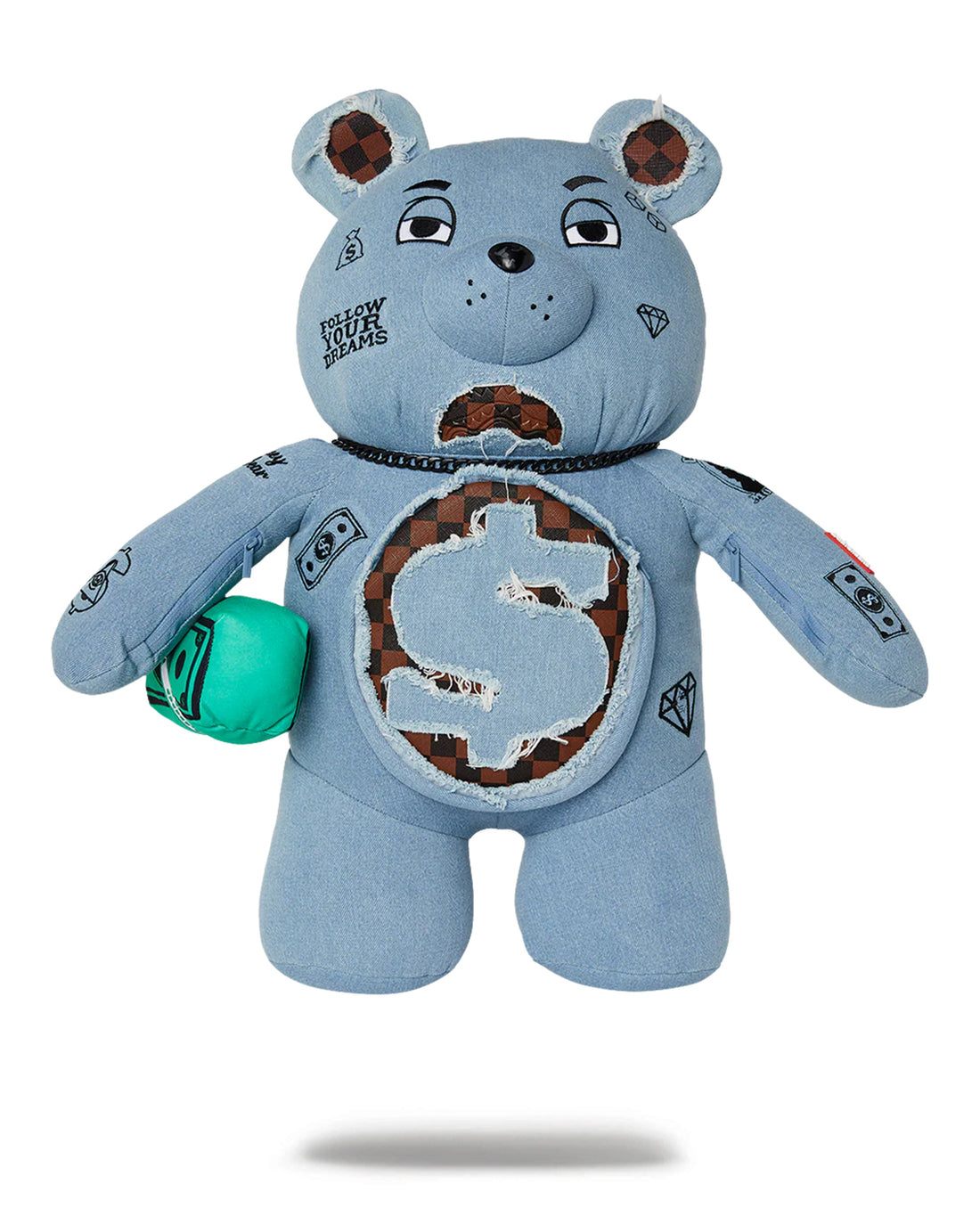 DENIM SHARK MONEYBEAR TEDDY BEAR