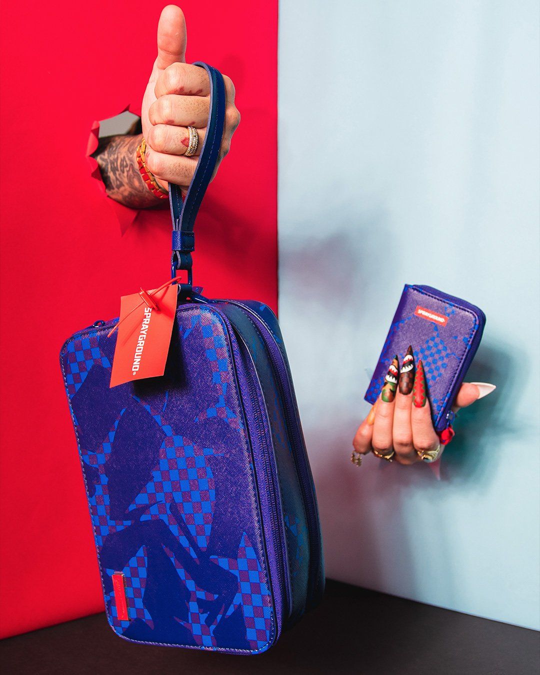 Camo Blue Shark Pattern Wallet