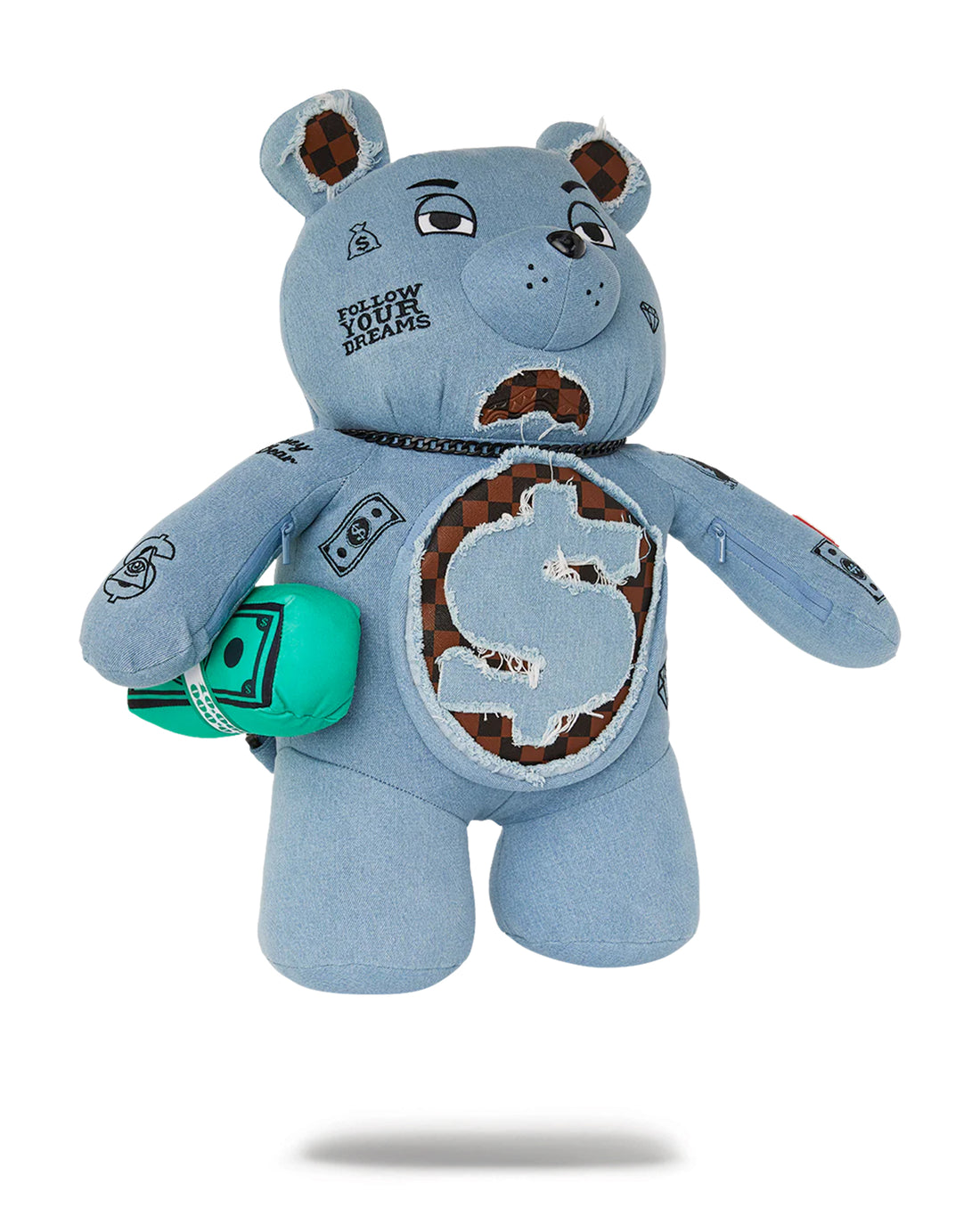DENIM SHARK MONEYBEAR TEDDY BEAR