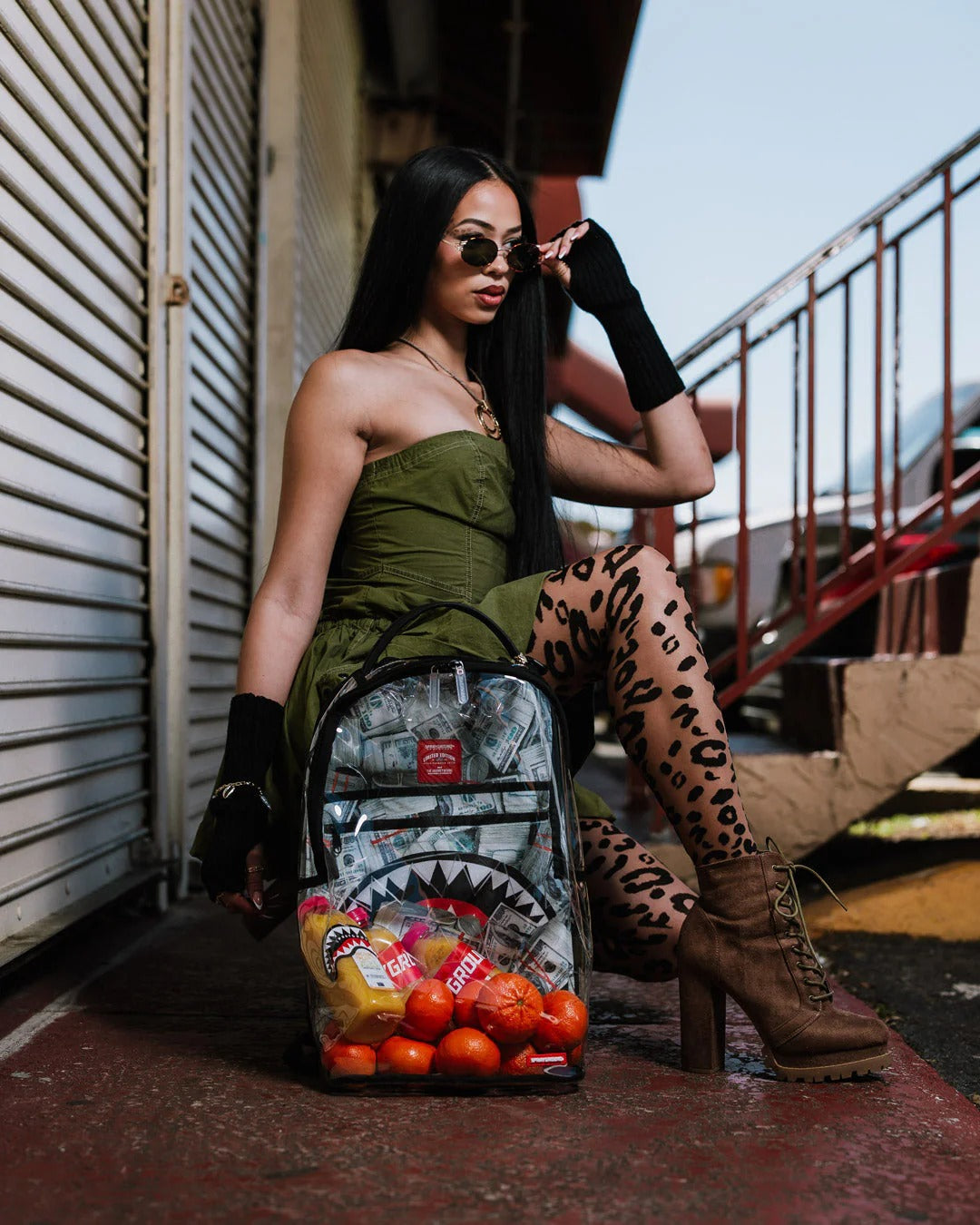 MONEY PILE DLXS CLEAR BACKPACK